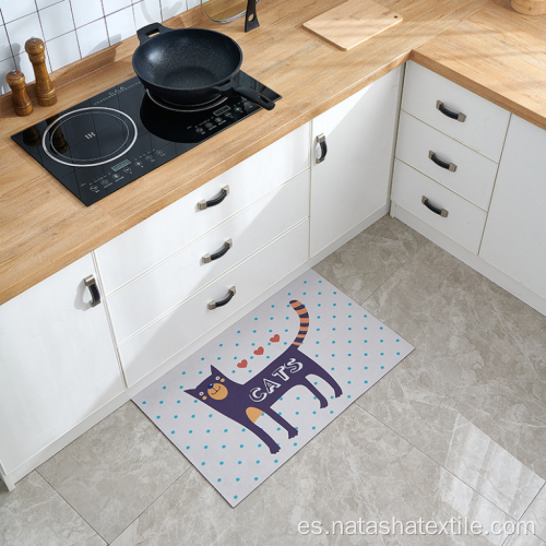 Alfombrillas de cocina con estampado de dibujos animados, alfombrillas absorbentes antideslizantes